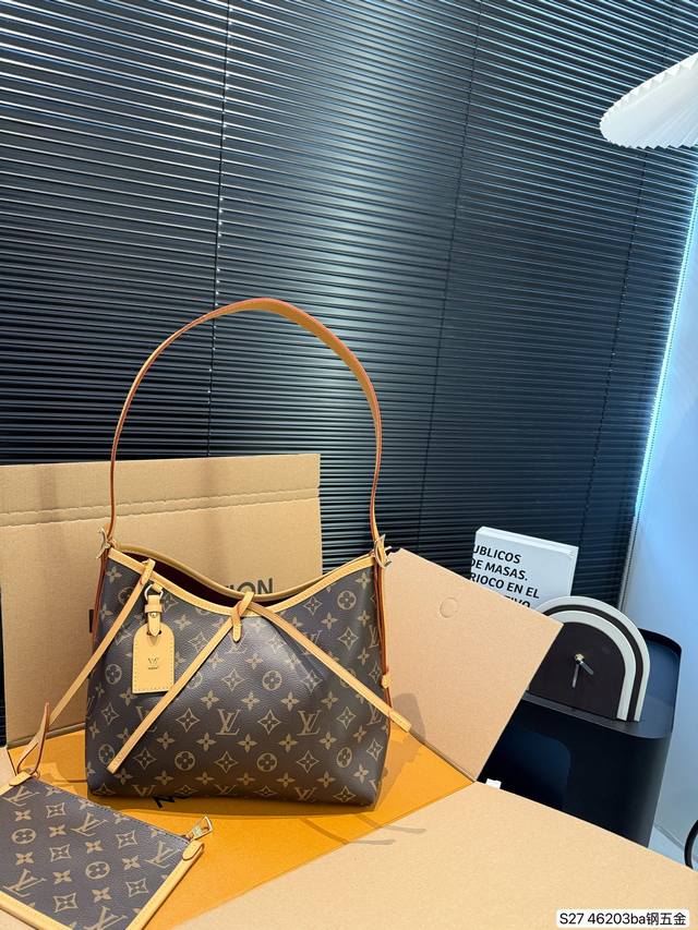 配飞机盒折叠盒子 支持芯片验证 全钢五金 路易威登Lv Carryall新款通勤包颜值实用 可斜挎、单肩。容量保证，敞口磁铁吸内扣取放平板小电脑非常方便，是驴家