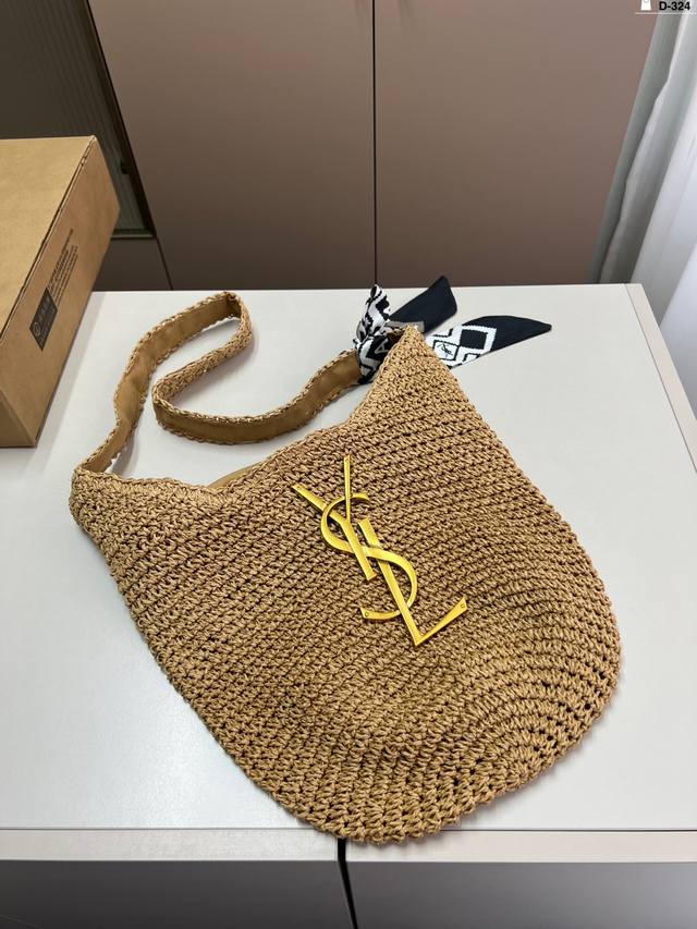 圣罗兰 Ysl 草编托特包 夏天必备拉菲草单品 通勤日常皆可的百搭神器 D-324 尺寸37×34飞机盒