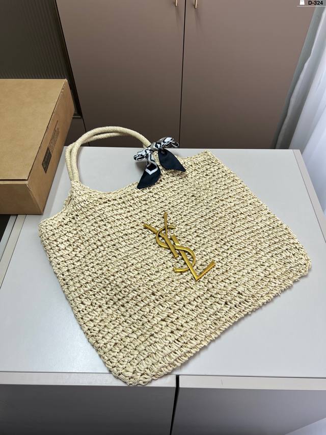 圣罗兰 Ysl 草编托特包 夏天必备拉菲草单品 通勤日常皆可的百搭神器 D-324 尺寸46×37飞机盒
