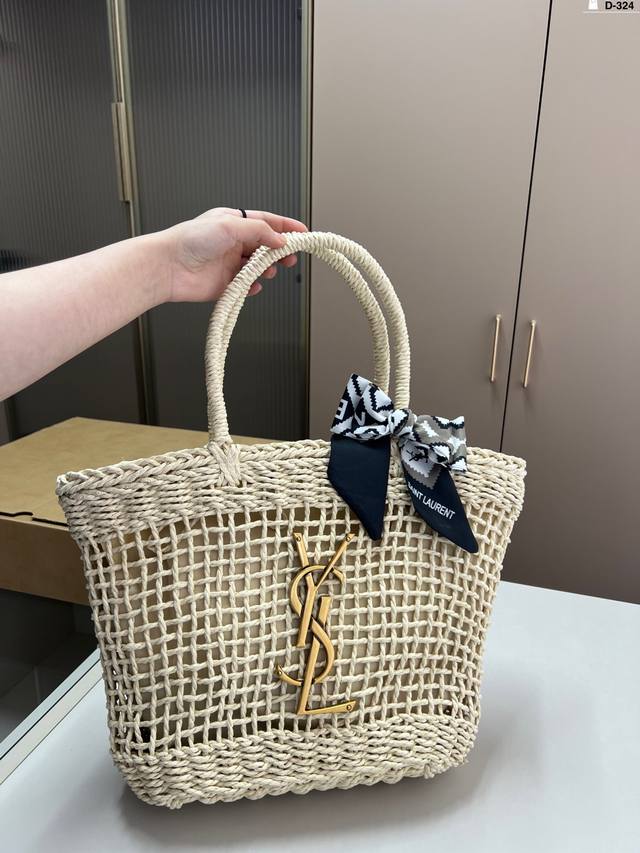 圣罗兰 Ysl 草编托特包 夏天必备拉菲草单品 通勤日常皆可的百搭神器 D-324 尺寸28×30飞机盒