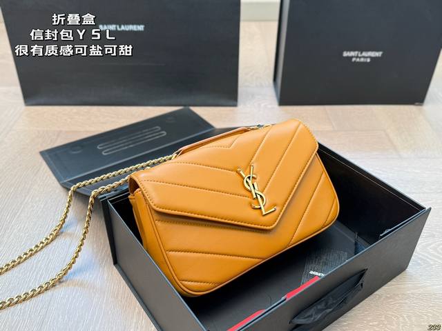 6色 折叠盒 圣罗兰 信封包 Ysl 绵密的手感，轻便的包包 很有质感 可盐可甜 上身绝美 无可比拟 是每个追求漂亮的女孩必入单品 尺寸23 14