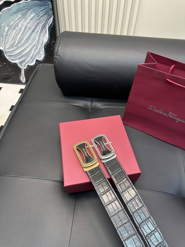 升级版 菲拉格慕！ ！高版本 腰带 嘿哈 原单牛皮皮带～热门款 皮带里面最火的啦～质量很好 全套包装！五金绝对不褪色 皮带头和专柜一样的哦～ 配礼盒手提袋发票