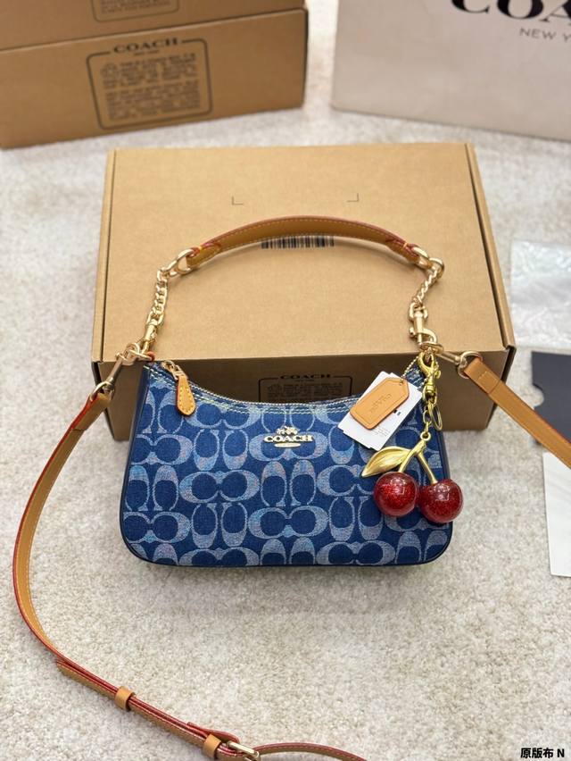 原版布 Coach Swinger23 丹宁腋下包 专柜新包装 配飞机盒 Coach蔻驰专柜新款Swinger Bag单肩腋下包斜挎包 Coach新款 蔻驰原单