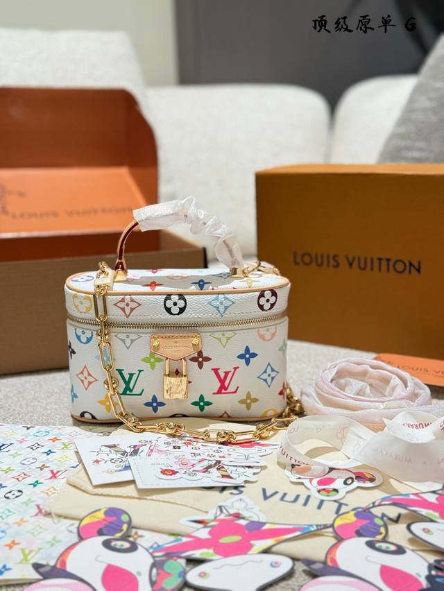 顶级原单 Lv新款窄版Vanity福利出一只Lv路易威登新款窄版Vanity化妆包 这只Louis Vuitton X Takashi Murakami村.上隆