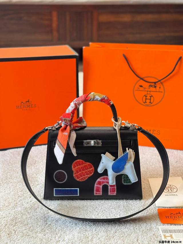 进口纯牛皮 Kelly24 In And Out 涂鸦 Hermes 爱马仕 2025年的限量涂鸦款，收藏级别的 尺寸24 18Cm