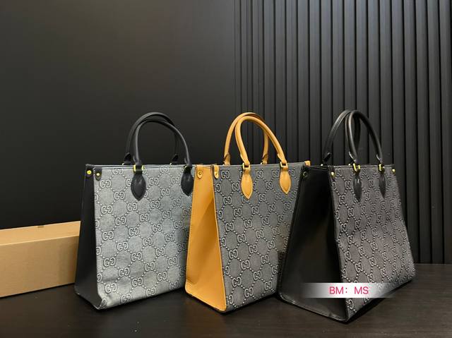 大号 Gucci 古奇新款 黑牛仔系列 Gg托特包手提单肩包 尺寸：35*30Cm