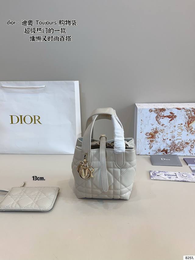 配盒 升级版 迪奥 超火的Toujours 购物袋 个人觉得 包型真的很耐看！ 又休闲 又优雅！ 现在它很火哦！尺寸：21*16*22 17*12*17 13*