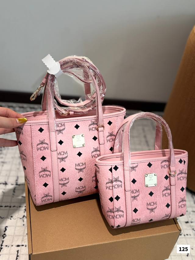 Mcm 原单20Tote 菜篮子 茶金Mc 新款购物袋 菜篮子手提肩背超实用 原单正品东莞Mcm国内代工厂P代加工全包正品工序全方位对花每一针每一线纯手工缝制品