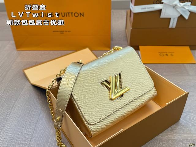 6色 折叠盒 原版五金带Logo Lvtwist新款包包 复古优雅 永远的经典 正式休闲皆可 日常通勤无压力 尺寸：23 16