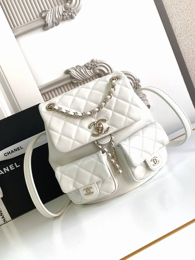 香奈儿Chanel 1：1对标专柜顶级 意大利进口原厂小牛皮 Chanel 23p Duma双背包 款号：As3860 尺寸：2 *12Cm p： 配套专柜包装