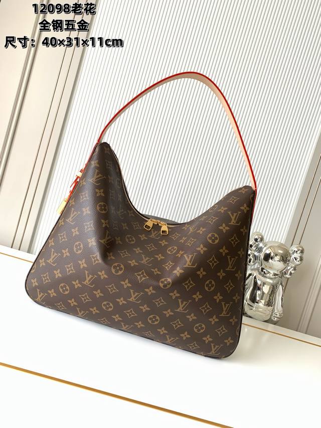 全钢五金 变码芯片 特级配全套包装 M12098老花 Slouchy 中号手袋 本款 Slouchy 中号手袋以Monogram 帆布构筑别致轮廓，借崭新挂锁和