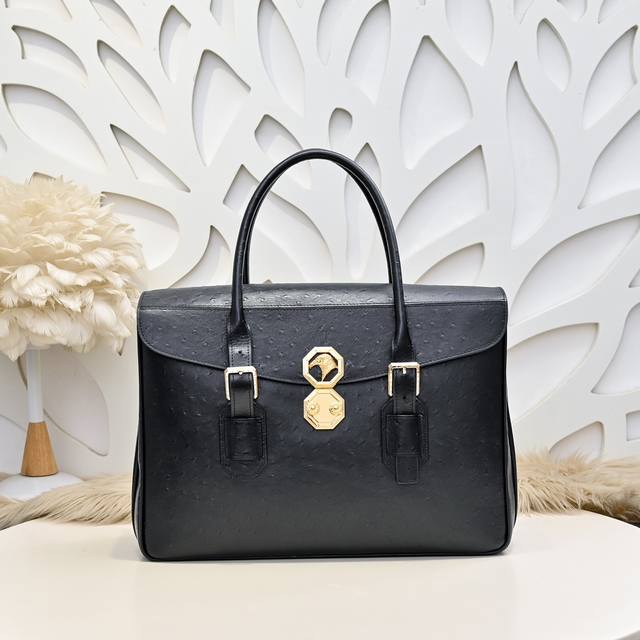 stefano Ricci-史蒂芬 专柜最新款男士公文包采用进口小牛皮制作 皮质柔软 纹路清晰可见 手感超赞 高贵五金 时尚鹰头金标 质量看得见 高档大气上档次