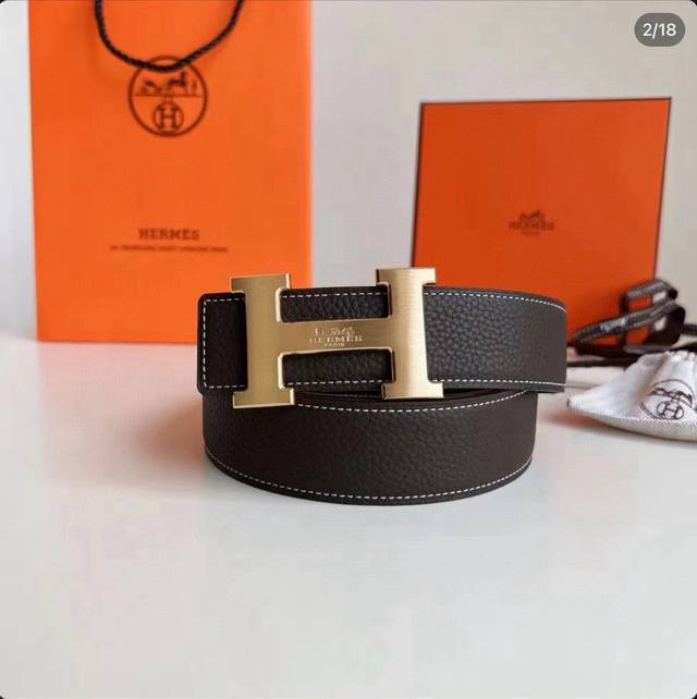 H男士双面皮腰带38Mm采用专柜最新牛皮材质 搭配H扣金色 银色 H男士双面皮腰带38Mm采用专柜最新牛皮材质 搭配H扣金色 银色