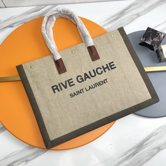 横款 _Rive Gauche Tote Bag，左岸购物袋，从定制麻布料到五金在到丝印，每一个细节我都要求完美！Zp购入开模定制，说真的，这是我遇到过最难做的