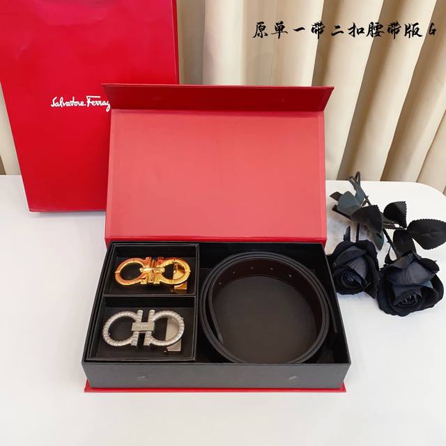 ①带①扣 ①带②扣 原单钢扣版菲拉F家 打孔 正版开模 此款腰带双面采用原厂牛皮带身，精密电镀标志性纯钢搭扣 对版专柜。3.5Cm 如需木盒40