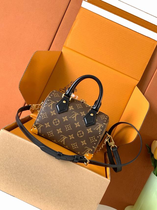 特级全钢Mb芯片版原厂皮 Speedy Trunk 手袋 型号：M13146老花动态芯片版 材料：A级全钢五金，进口原厂面料 包装：全套原厂免税Mb包装 尺寸：