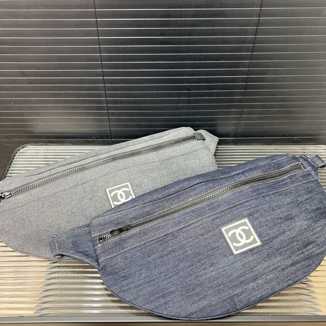 Chanel 香奈儿 尼龙布腰包 男女通用胸包 实物拍摄 原厂原版面料 配送防尘袋 46 X 26 Cm