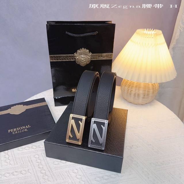 原版品质打孔 品牌：杰尼亚家 男款 颜色：黑 扣头：金 银 扣头：原版精品纯铜五金扣头 带身：原版牛皮 尺寸：宽约：3.5Cm 长约：95Cm-125Cm 类别