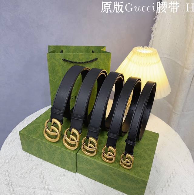 原版品质打孔 品牌：古奇G家 男女 颜色：黑 扣头：金 扣头：原版精品纯铜五金扣头 带身：原版牛皮 尺寸：宽约：图片标注 长约：95Cm-125Cm 类别：打孔