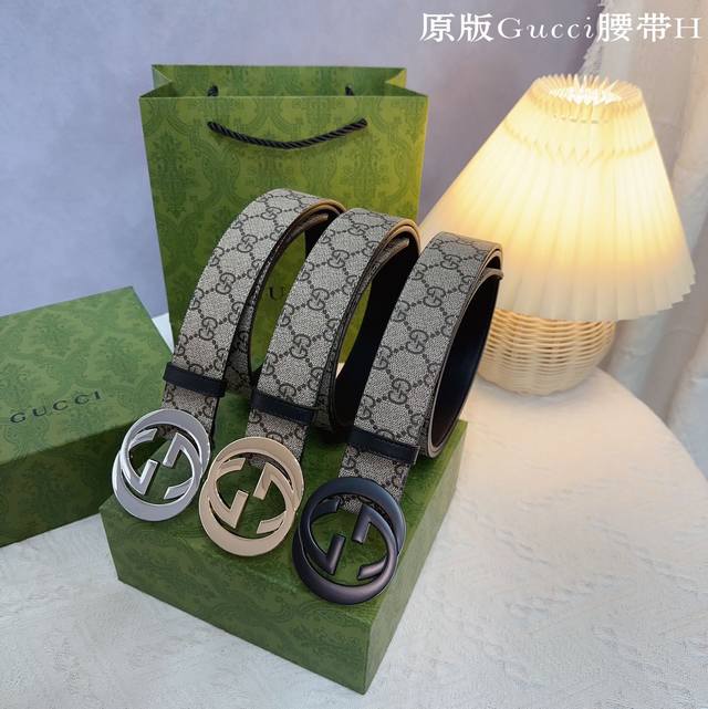 原版品质打孔 品牌：古奇G家 男款 颜色：咖 扣头：金 银 黑 扣头：原版精品纯铜五金扣头 带身：原版牛皮 尺寸：宽约：3.8Cm 长约：95Cm-125Cm