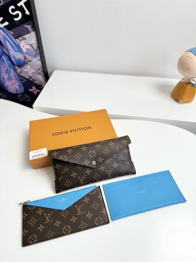 工厂p价 顶级原单 M12359蓝色 独家实拍！ Kirigami Organizer 钱夹以日本剪纸艺术命名。Monogram 涂层帆布塑造流畅构型，粒面皮革