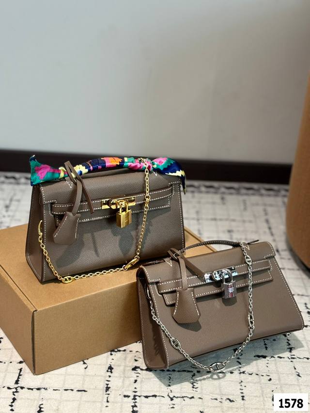 手掌纹 配折叠盒 尺寸：22.13Cm 爱马仕 凯莉Kelly一代 尺寸刚刚好！ 真的太太太太好看 头层牛皮 包包特别又质感！