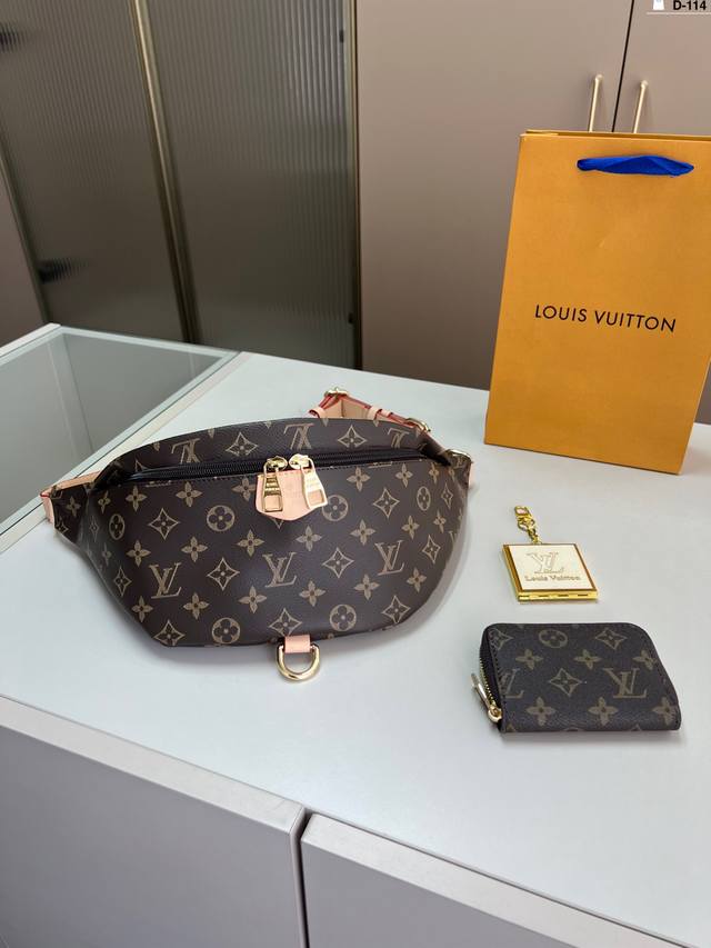 配卡包小镜子 Lv路易斯威登腰包胸包 经典时尚 人手必备 四季款 超百搭 D-114尺寸30×16