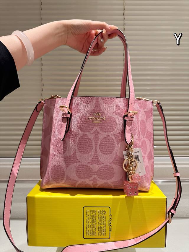 牛皮版本 柔雾粉 Coach Mollie25 托特包 蔻驰Coach代工厂p最新购物袋 出货顶级品质亮泽五金Logo 炒鸡火实用的款式 多用款内衬Logo时尚