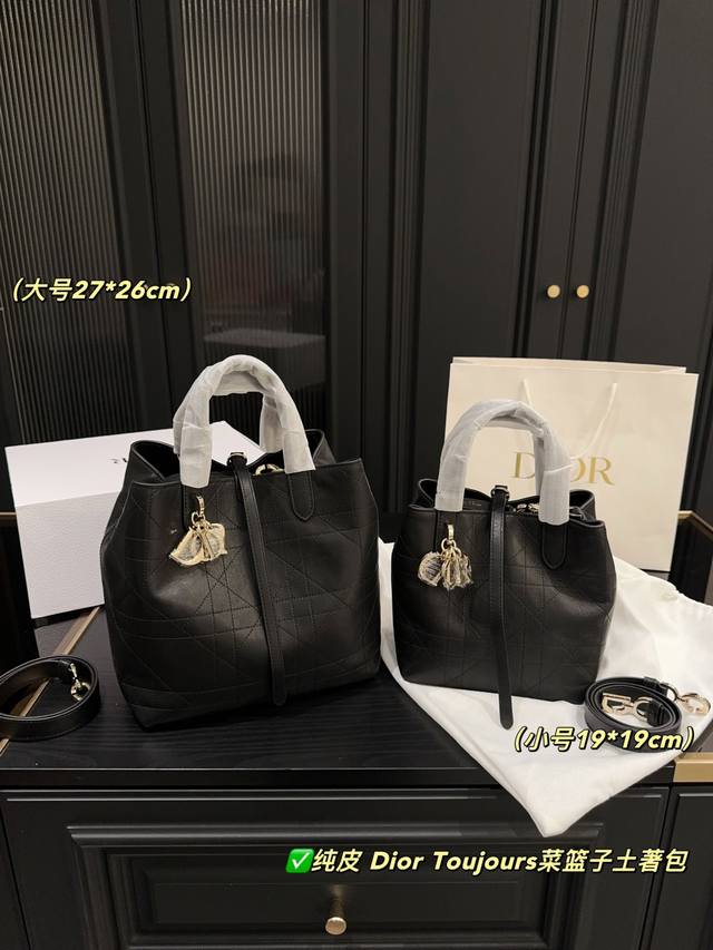 纯皮大号 配盒 27.26 小号 配盒尺寸19.19 迪奥Dior Toujours菜篮子土著包