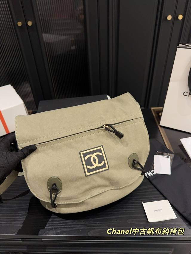 尺寸34.29 香奈儿Chanel中古帆布斜挎包
