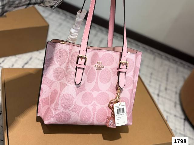 柔雾粉 Coach Mollie25 托特包 蔻驰Coach代工厂p最新购物袋 出货顶级品质亮泽五金Logo 炒鸡火实用的款式 多用款内衬Logo时尚百搭款式