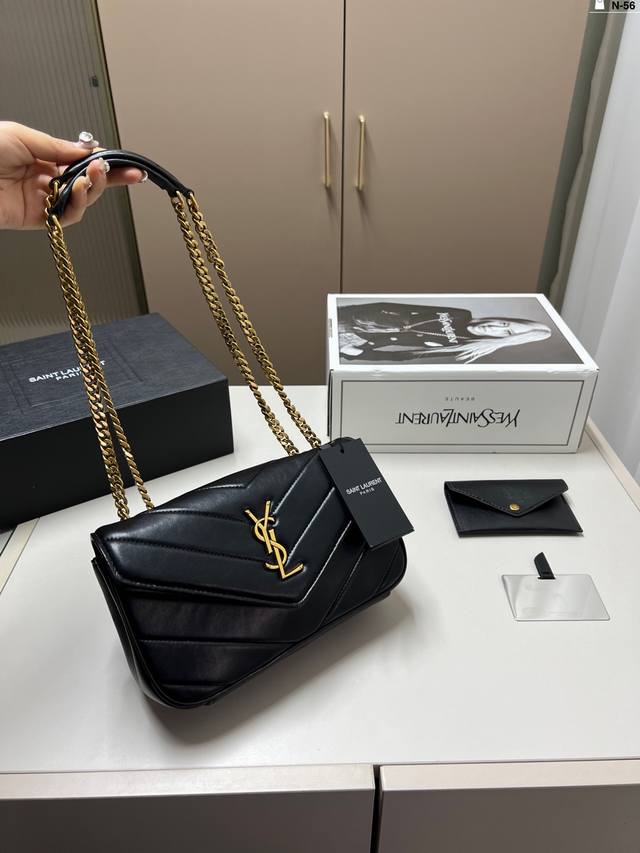 Ysl Loulou手袋 圣罗兰25早春Loulou款式强势回归 搭配滑动式链带可肩背可斜挎 N-56尺寸24×14折叠盒飞机盒