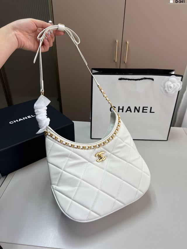 香奈儿Chanel 25p 蝴蝶结Hobo腋下包 D-341尺寸27×18折叠盒