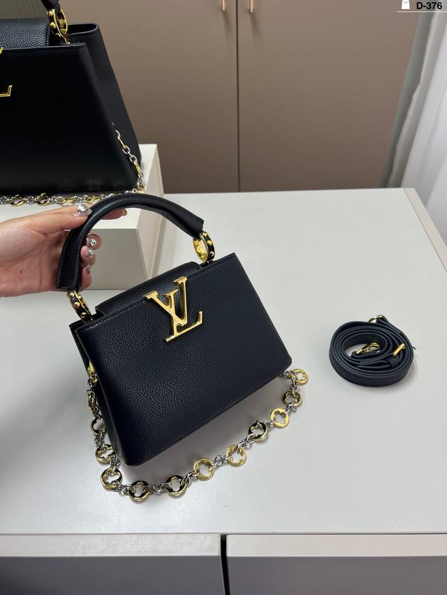 小 Lv手袋包Capucines 金色扣五金 超繁琐制作工序 女王范儿必备 尺寸合理、容量Ok D-376尺寸20×14 27×18折叠盒