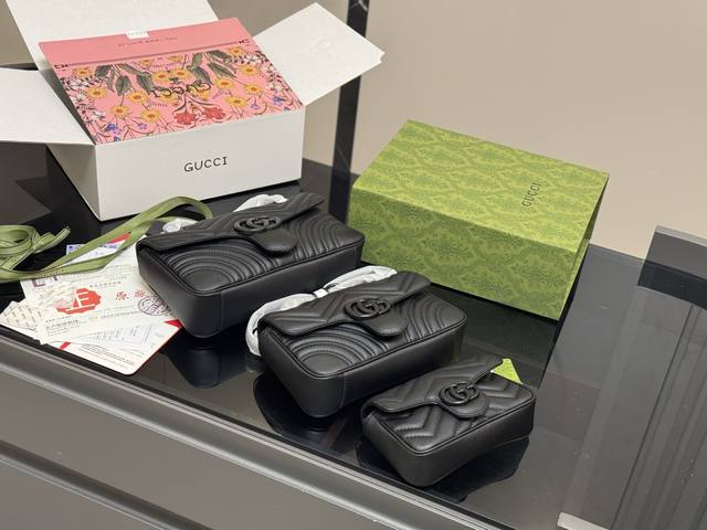 配折叠盒飞机盒 Size：16.5Cm 22Cm 26Cm Gg Marmont 三个尺寸 羊皮系列 质量很好 性价比高 古奇原单品质