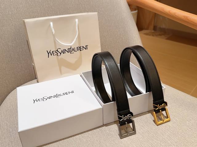 圣罗兰Ysl 女士牛皮腰带皮带 宽度2.5Cm 全套包装手提袋