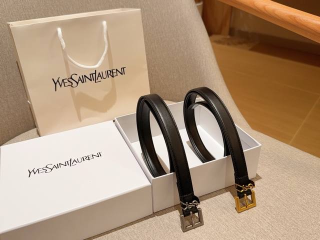 圣罗兰Ysl 女士牛皮腰带皮带 宽度2.0Cm 全套包装手提袋