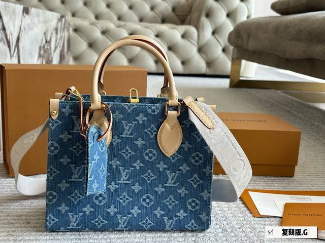 配盒 Size：25*20Cm L家 Onthego购物袋 有背带设计， 可单肩～可手提 能装又日常！ 搜索 Lv Onthego购物袋