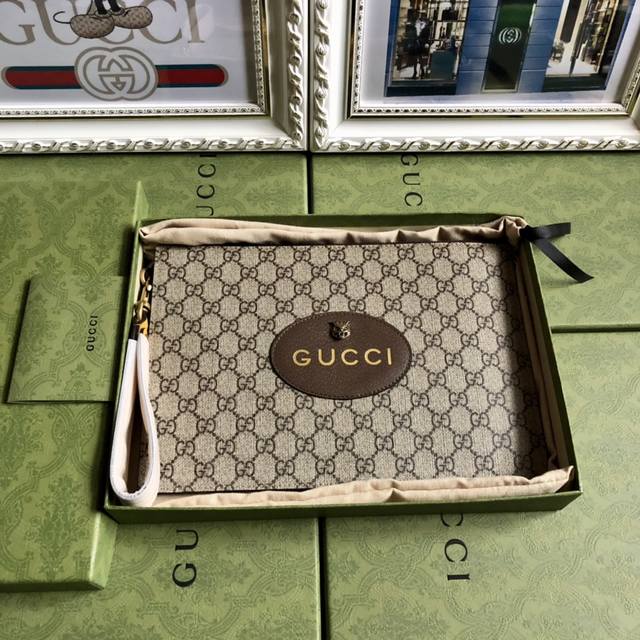 顶配版 顶级 配绿盒包装G家专柜品质！原单皮质！采用进口顶级牛皮皮质实物实拍，款号：473956 颜色：啡黄色／虎头！尺寸：30.5X21X1.5Cm