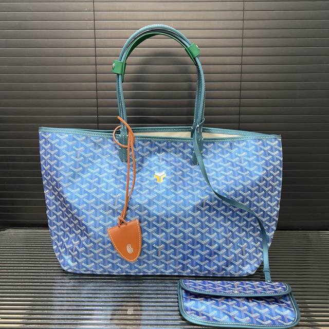 goyard 戈雅 珠光 Saint Louis Y字老花满印皮革手柄 帆布棉麻牛皮 子母包托特包单肩包手提包 购物袋原厂面料 激光雕刻五金 高货品质 配送防尘