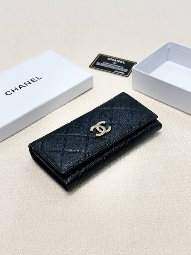 颜色 黑尺寸 19X10小香爆款牛皮两折钱包款式经典做工精细耐磨耐用手感极佳