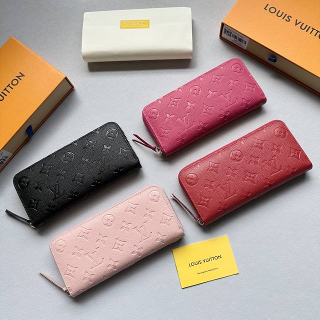 颜色 黑 粉 玫红 大红尺寸 19X9牛皮压花 路易威登百年经典传承 经典的外观 内设三个隔层 8个卡片槽 可轻松放入现金 各种消费卡 单据等等，内外更有安全拉