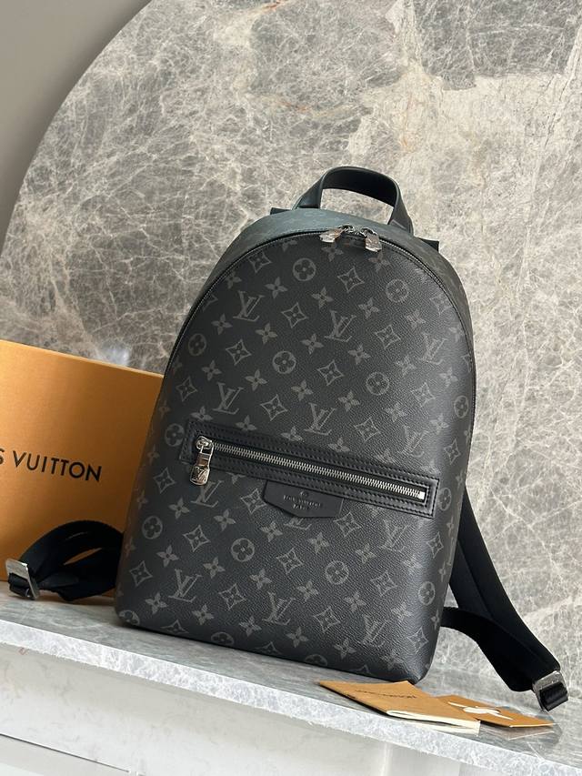 顶级原单 Discovery Slim 双肩包 M14020 黑花 本款 Discovery Slim Ww双肩包取材 Monogram Eclipse 涂层帆