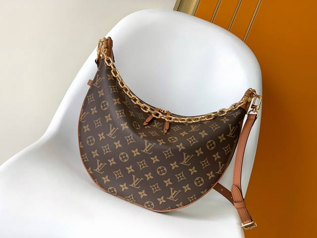 顶级原单 最新 走秀款M46311大月亮包 经典老花配黄花 Lv Marel 中古包最近Lv中古包款式可以说的不能再了，大小非常合适呦！造型也很特别，肩带质感很