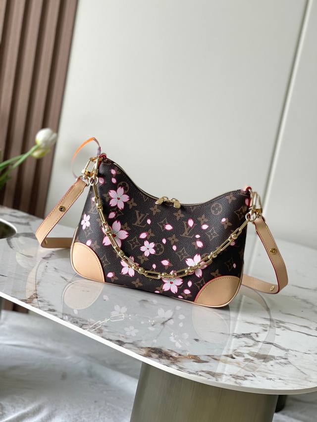 海原外单 独实家拍 半钢163芯片 M13265 樱花 村上隆 本款 Boulogne 手袋出自路易威登 X 村上隆复刻系列，以 Monogram 涂层帆布烘托