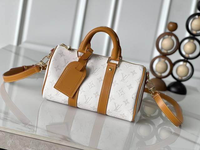 顶级原单本款M15076白色 163C01 变码芯片 M14837蓝色 顶级原单 动态变码 Keepall BandoulièRe 25 手袋浓缩经典 Keep