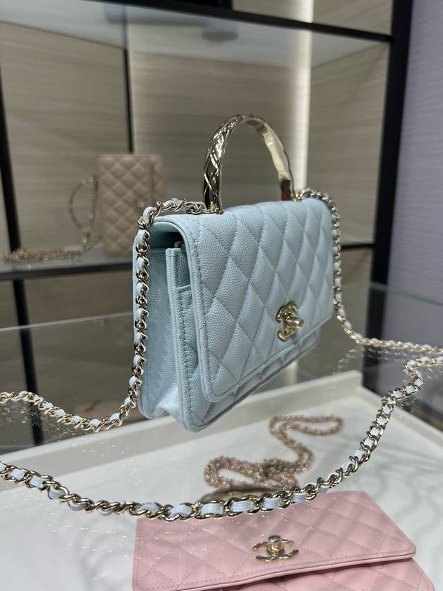 chanel 25S 新款 手柄Woc Coco Crush菱格纹手柄 柔润小牛皮 A P5950Y 19Cm