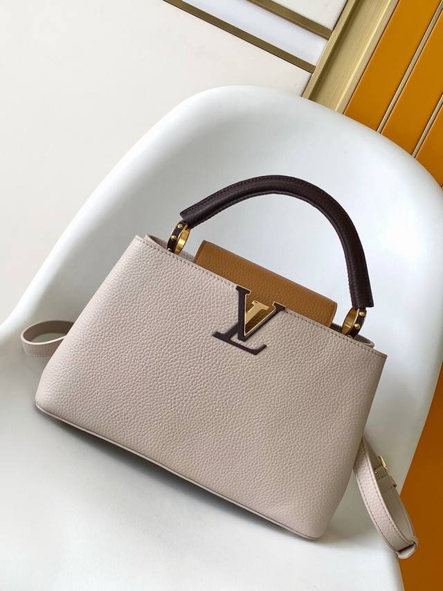 m12956浅咖 M12952啡色 M14176 棕色 特级原厂 动态163 本款 Capucines 中号手袋为华美 Taurillon 牛皮革渲染新季典雅色