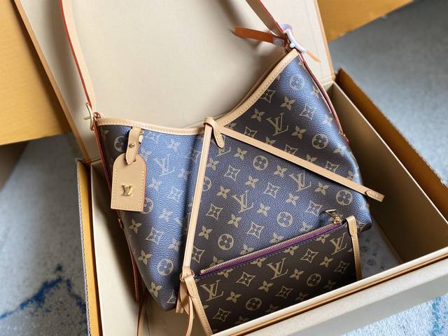 m46203 Mb免税版本 全钢五金 支持Nxp芯片感应 变码163芯片Carryall 小号手袋取材 Monogram 帆布和皮革饰边，成就都市生活的贴身伴侣