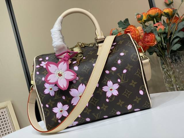 顶级原单复刻独家实拍 Lv Xtm Speedy M14174 老花 樱花 村上隆 本款Speedy BandoulièRe 25手袋出自路易威登X村上隆复刻系